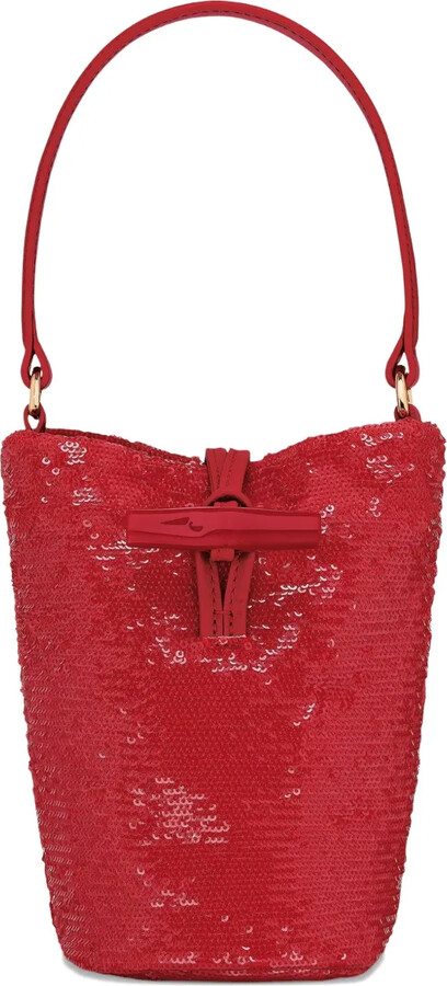 Longchamp mini Le Roseau sequin-embellished bucket bag
