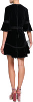 Thumbnail for your product : Alice + Olivia Lace-trimmed Velvet Mini Dress