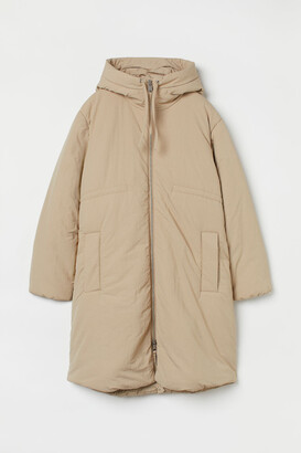 H&M MAMA Padded Hooded Jacket - Beige - ShopStyle