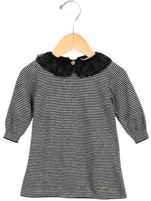 Little Marc Jacobs Girls' Striped Lace-Collared Dress