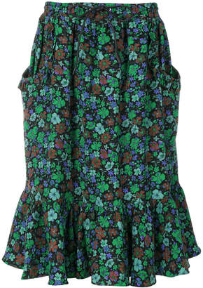 Coach floral print ruffled skirt