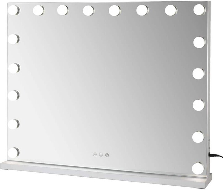 GQB Hollywood Vanity Mirror with Lights 28 x 22 Inch Large Makeup Mirror with 18 Bulbs with 3 Color Modes and Touch Control