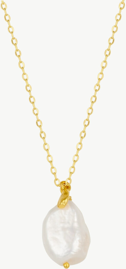 Mejoma Baroque Keshi Pearl Gold Pendant Necklace