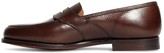 Thumbnail for your product : Brooks Brothers Peal & Co. Dark Brown French Pebble Leather Saddle Strap Penny Loafers