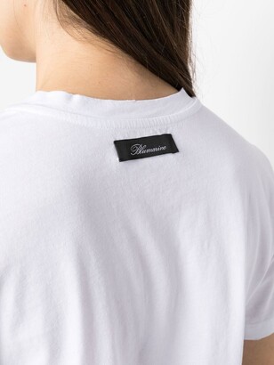 Blumarine rhinestone-logo cotton T-shirt