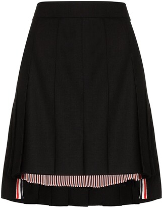 Thom Browne Pleated Step-Hem Mini Skirt