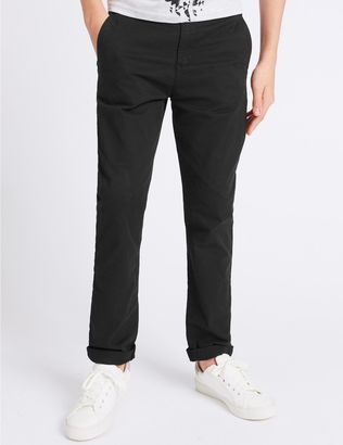 Marks and Spencer Cotton Trousers with Stretch (3-14 Years)