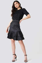 Thumbnail for your product : Na Kd Party Shiny Frill Skirt Black