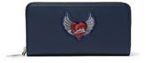 Thumbnail for your product : Christian Louboutin Panettone Embellished Textured-leather Continental Wallet - Navy