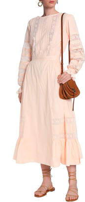 Antik Batik Lace-trimmed Cotton Midi Dress