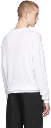 Second/Layer White Knit Long Sleeve Polo