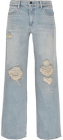 Thumbnail for your product : Alexander Wang Drag Distressed Low-rise Wide-leg Jeans - Light denim