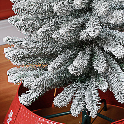 Artificial Pencil Christmas Tree with 263 Snow Flocked Tips Metal Base