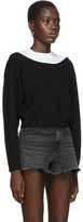 Thumbnail for your product : alexanderwang.t Black Cropped Bi-Layer Sweater