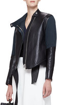 Thumbnail for your product : 3.1 Phillip Lim Judo Leather/Silk Asymmetric Jacket