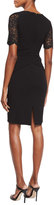 Thumbnail for your product : Talbot Runhof Lounge Lace-Sleeve Wrap-Front Sheath Dress, Black