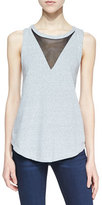 Thumbnail for your product : Autograph Addison Eppy Mesh Racerback Tank Top, Gray/Black