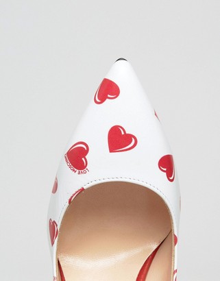 Love Moschino Heart Print Heel Court Shoe