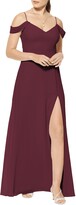 Thumbnail for your product : ﻿#Levkoff Cold Shoulder A-Line Chiffon Gown