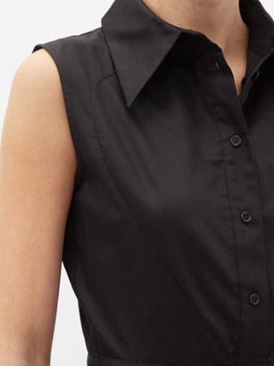 DUNCAN Ophelia Pique-panelled Cotton-poplin Shirt Dress - Black