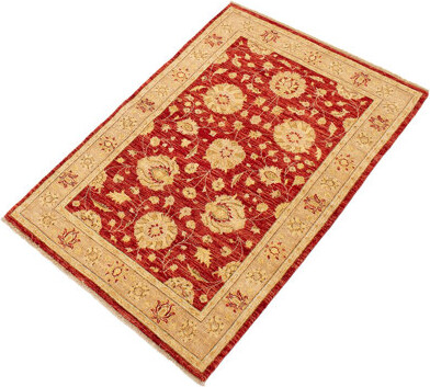 Charlton Home One-of-a-Kind Orrick Hand-Knotted 2010s Chobi Red/Ivory 4'3\