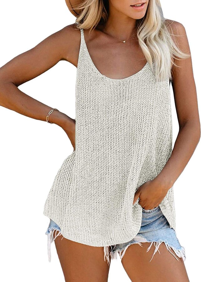 Womens Swing Lace Flowy Tank Top with Built in Bra Loose Sleeveless Blouse  Shirt