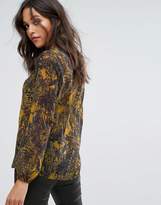 Thumbnail for your product : Sisley V Neck Sheer Printed Blouse