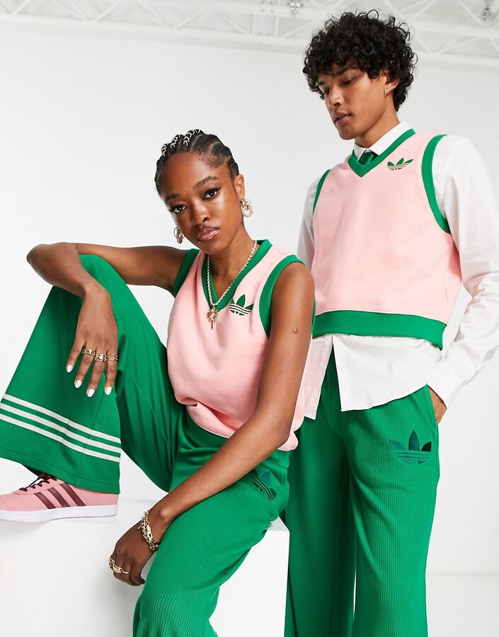 adidas 'adicolor 70s' unisex cropped sweater vest in pink - ShopStyle  Knitwear