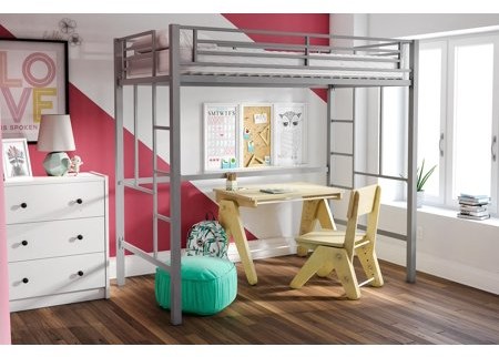 Better Homes & Gardens YourZone Metal Loft Bed, Twin Size, Multiple