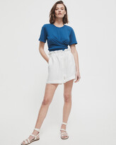 Thumbnail for your product : Witchery Women's Blue Basic T-Shirts - Cross Front Crop Top - Size One Size, XXS at The Iconic