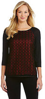Thumbnail for your product : I.N. Studio Geometric Lace Top