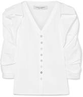 Thumbnail for your product : Carolina Herrera Cotton-blend Poplin Blouse - White
