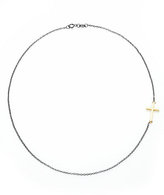 Thumbnail for your product : Mizuki 14K Yellow Gold & Blackened Sterling Silver Side Cross Necklace