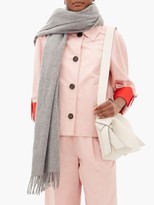 Thumbnail for your product : Acne Studios Canada Oversized Fringed Wool Scarf - Grey