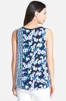 Thumbnail for your product : Ellen Tracy Print Mixed Media Layered Tank (Regular & Petite)