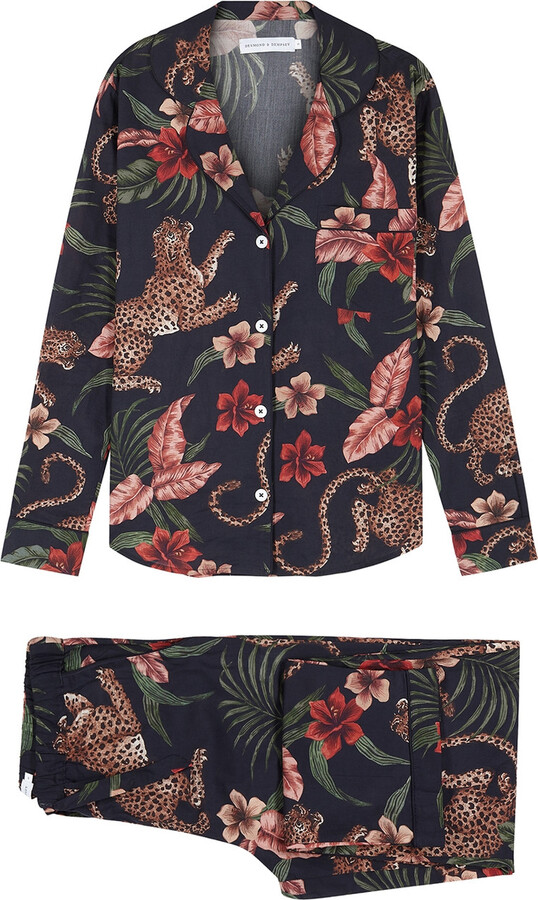 Desmond & Dempsey Soleia Printed Cotton Pyjama set