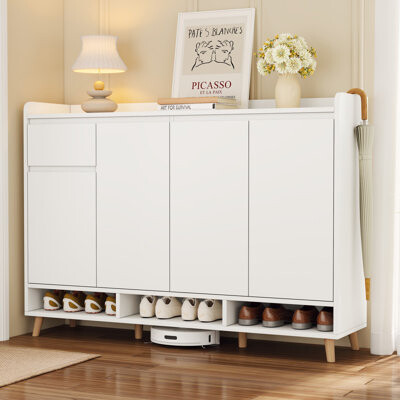 Black Manufactured Wood Shoe Storage Bench