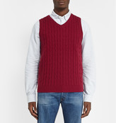 Thumbnail for your product : Beams Cable-Knit Merino Wool Sleeveless Sweater