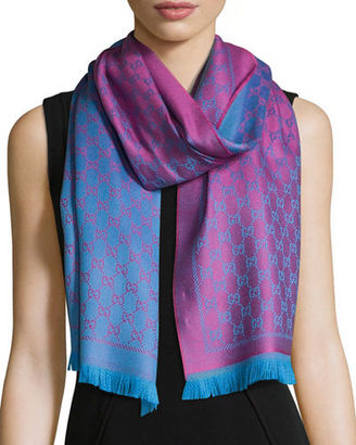 Gucci Reversible Wool Stencil Scarf