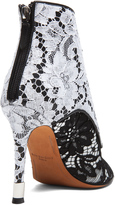 Thumbnail for your product : Givenchy Lace & Leather Open Toe Booties in Black & White