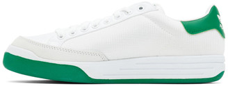 adidas White and Green Rod Laver Sneakers