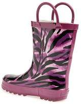 Thumbnail for your product : Laura Ashley 'Zebra' Rain Boot (Walker & Toddler)