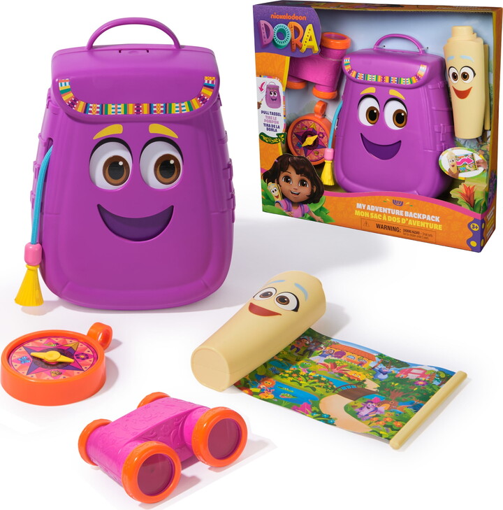 Dora, My Adventure Backpack, with Retractable Map, Toy Binoculars & Compass, for Kids 3+
