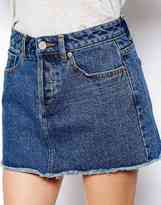Thumbnail for your product : ASOS Denim Pelmet Skirt in Washed Indigo