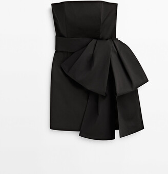 Massimo Dutti Short Dress With Tie Detail - Studio - ShopStyle