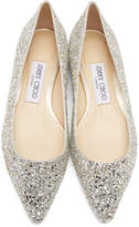 Thumbnail for your product : Jimmy Choo Silver Coarse Glitter Romy Flats