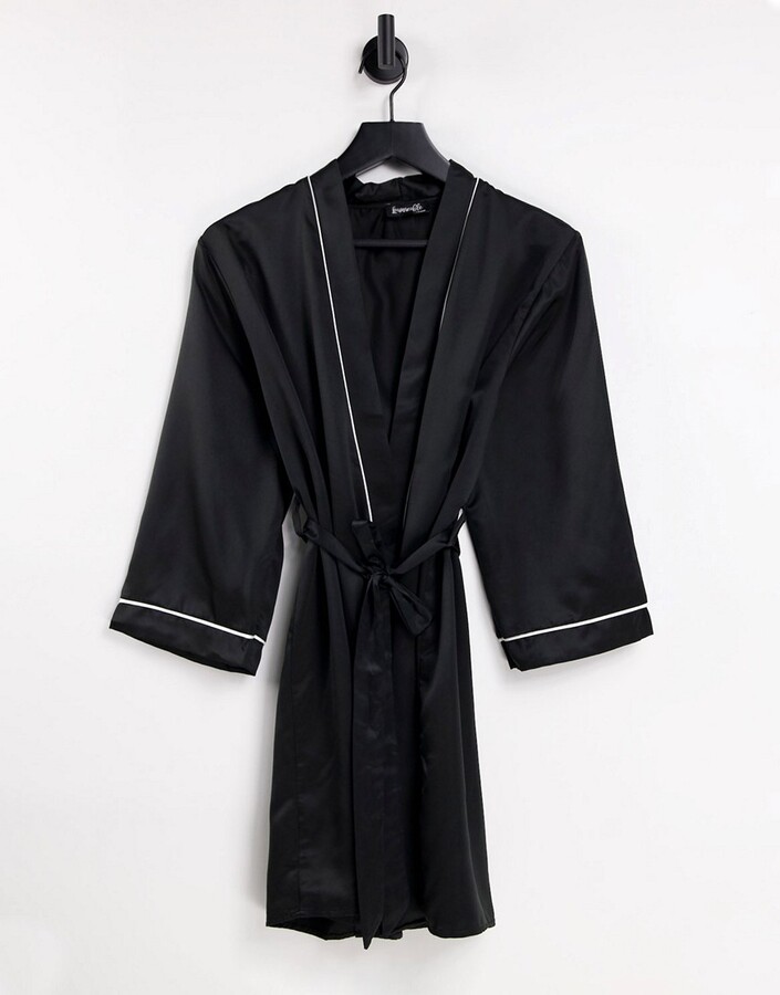 black satin robe