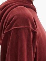 Thumbnail for your product : LES TIEN Cotton-blend Velour Hooded Sweatshirt - Burgundy