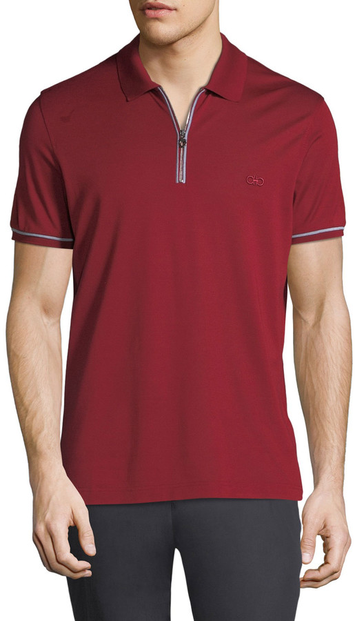 zip up polo mens