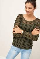 Thumbnail for your product : Next Womens White Knit Look Stripe Top